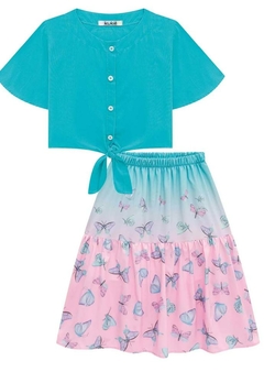 Conjunto Blusa Saia Longa Infantil Kukiê