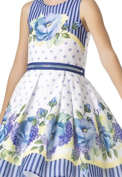 Vestido Regata Flores Azuis Estampado Petit Cherie - comprar online