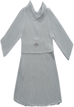 Vestido Longo Branco Laço Infantil Noruega
