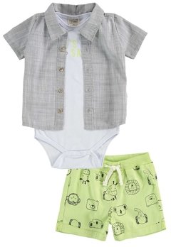 Conjunto Body Infantil Verde LucBoo - comprar online