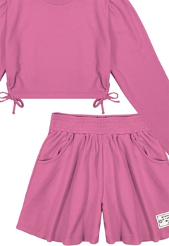 Conjunto Blusa Shorts Rosa Infantil Catavento - comprar online