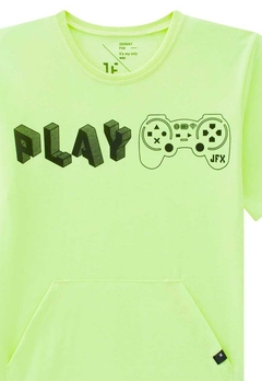 Camiseta Infantil Malha Play Verde Neon Johnny Fox - comprar online