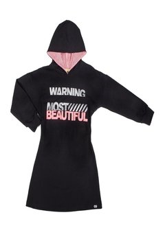 Vestido Infantil Preto Warning Have Fun