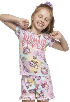 Pijama Infantil Rosa Estampado Elian