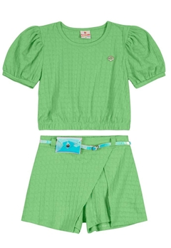 Conjunto Shorts Blusa Verde Infantil Brandili