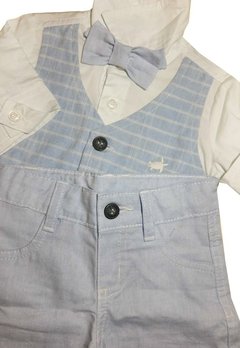 Conjunto Camisa Bermuda Colete Gravata Azul Ok e Pakita - comprar online