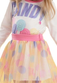 Conjunto Saia Infantil Candy Branco Mon Sucre - comprar online