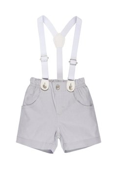 Conjunto Body Bebê Branco Suspensórios Anjos Baby - comprar online