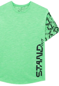 Camiseta Infantil Malha Estampada Verde Johnny Fox - comprar online