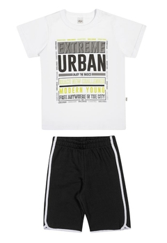Conjunto Camiseta Bermuda Malha Urban Branco Elian - comprar online