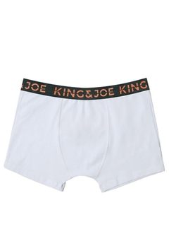 Cueca Boxer Elástico Neon Branca King & Joe