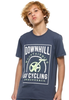 Camiseta Infantil Azul Downhill Banana Danger