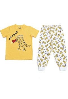 Pijama Roar Dino Meia Malha Amarelo Have Fun - comprar online