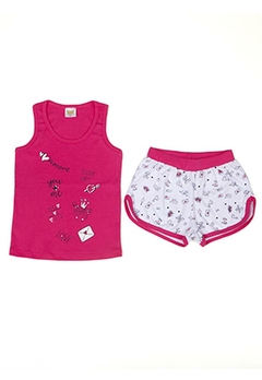 Pijama Amore Girls Ribana Meia Malha Rosa Have Fun