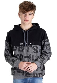 Casaco ML Street Style Preto Mescla TMX Kids e Teens - comprar online