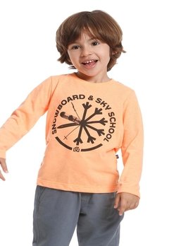 Camiset a ML Infantil Laranja Snowboard Banana Danger