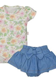 Conjunto Body Tapa Fralda Bebê Floral Upi Uli - comprar online