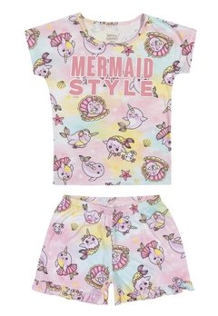 Pijama Infantil Rosa Estampado Elian - comprar online