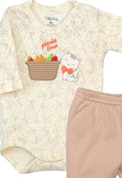 Conjunto Body Calça Estampado Off White Tilly Baby - comprar online