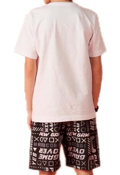Camiseta Infantil Branca Estampada Johnny Fox na internet