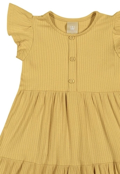 Vestido Infantil Canelado Amarelo Colorittá - comprar online