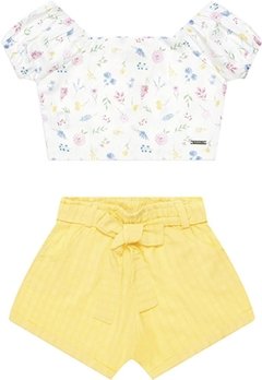 Conjunto Shorts Infantil Amarelo Vrasalon - comprar online