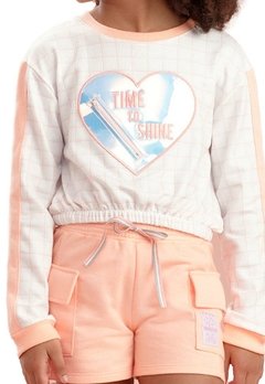 Conjunto Shorts Infantil Branco Time To Shine Petit Cherrie - comprar online