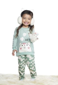 Pijama Infantil Urso Hi Azul Have Fun