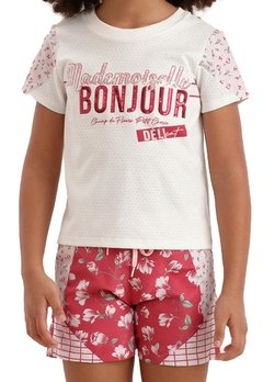 Conjunto Shorts Infantil Vermelho Bonjour Petit Cherrie - comprar online