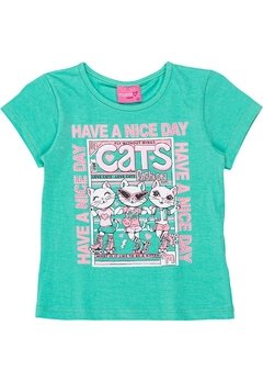 Blusa Infantil Verde Cats Momi