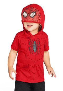 Camiseta Infantil Capuz Homem Aranha Vermelha Brandili na internet