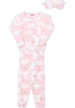 Pijama Rosa Estampado Moletom Infantil Serelepe