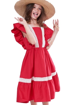 Vestido Infantil Midi Vermelho Antonita