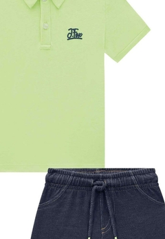 Conjunto Bermuda Jeans Polo Infantil Johnny Fox - comprar online