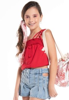 Conjunto Shorts Infantil Jeans Kukixo