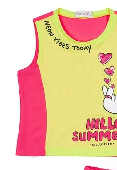 Conjunto Shorts Infantil Cinza Hello Summer Momi - comprar online