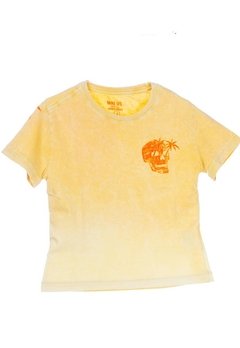 Camiseta MC Caveira Tropical Amarelo Mini Us