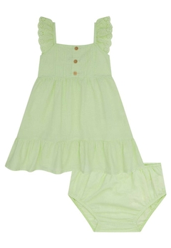 Vestido Calcinha Tricoline Verde Infanti