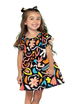 Vestido Infantil Meia Malha Preto Nanai - comprar online