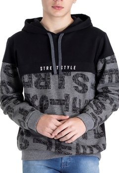 Casaco ML Street Style Preto Mescla TMX Kids e Teens