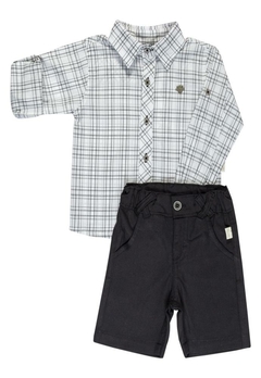 Conjunto Menino Camisa Xadrez Anjos Baby