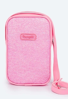 Bolsa Infantil Pampili Glitter Porta Celular Rosa Neon Luz - comprar online