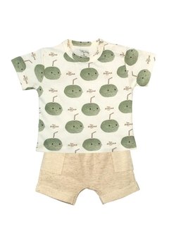 Conjunto Blusa Shorts Estampado Verde Tilly Baby