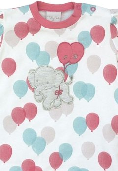 Macacão Curto de Suedine Balões Rosa Tilly Baby - comprar online