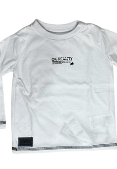 Camiseta Branca Manga Longa Infantil Ok e Pakita - comprar online