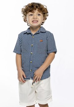 Conjunto Bermuda Infantil Camisa Xadrez Gabriela Aquarela