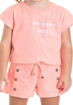 Conjunto Blusa Short Infantil Rosa TMX - comprar online