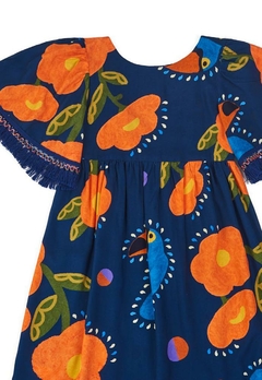 Vestido Infantil Estampado Azul Antonita - comprar online