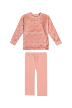 Conjunto Blusão Legging Rosa Infantil Colorittá