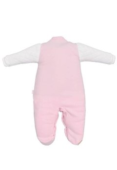 Macacão Longo Bebê Branco Rosa Upi Uli - comprar online